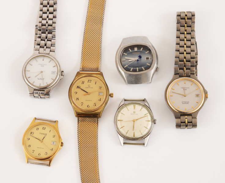 Klockor 6 delar, Certina, Citizen samt Tissot