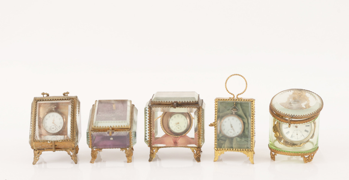 Fickursställ 5st, varav 4st med fickur