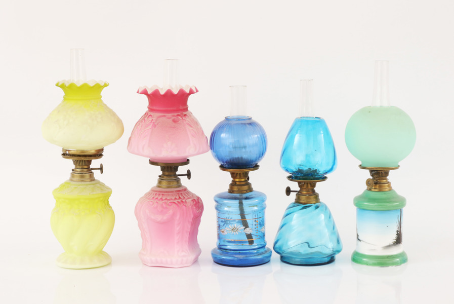 Bordsfotogenlampor 5st, tidigt 1900-tal