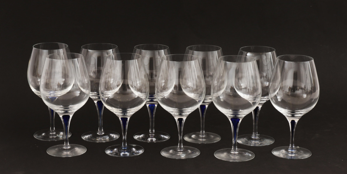 Vinglas 10st, "Intermezzo", Erika Lagerbielke för Orrefors