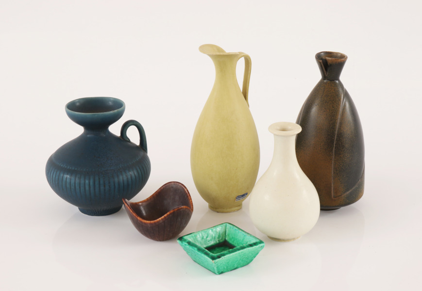 Stengods 6 delar, mestadels Gunnar Nylund