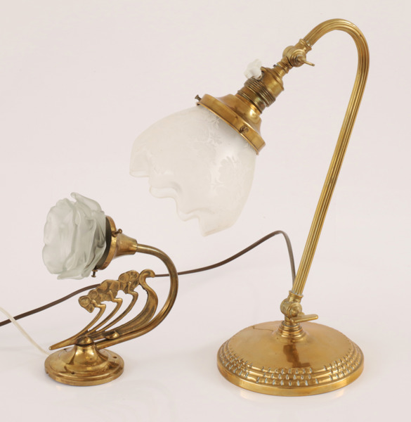 Bords-/vägglampor 2st, jugendstil, 1900-tal