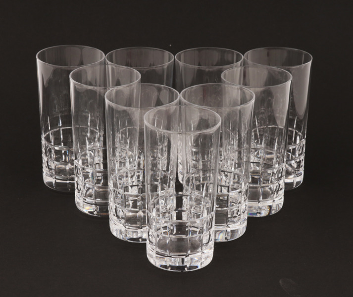 Grogglas 9st, "City", Vicke Lindstrand för Orrefors