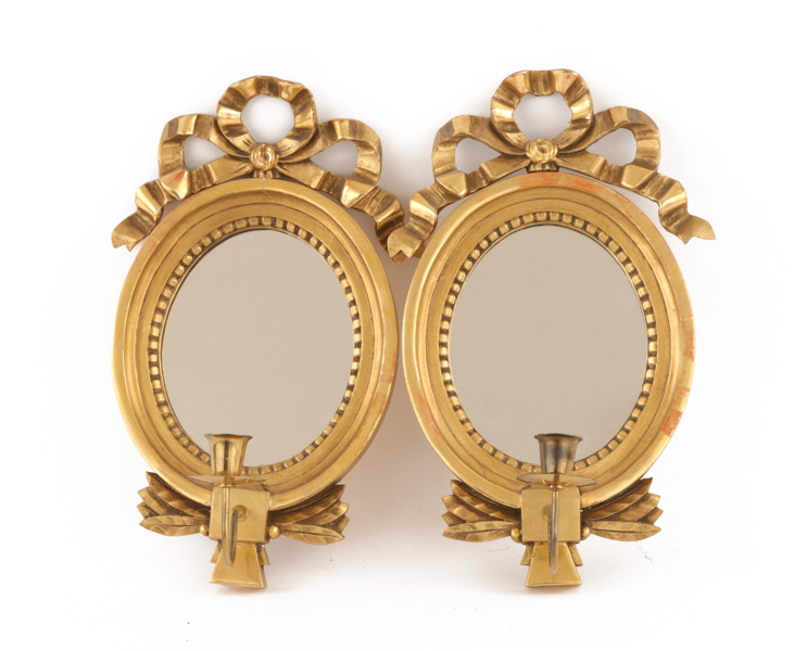 Spegellampetter ett par, gustaviansk stil, 1900-talets andra hälft