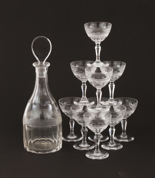 Glas 10st samt karaff, "Rio", Edward Hald för Kosta