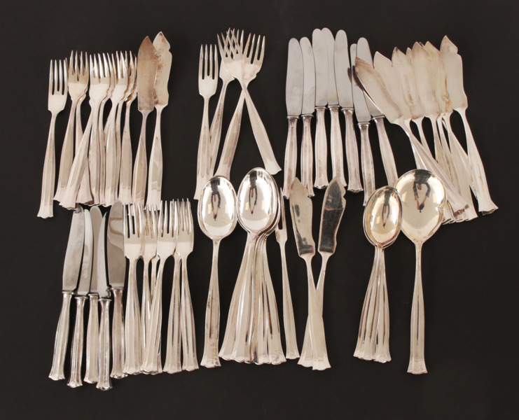 Bestickservisdelar, "Birgitta", nysilver