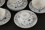 Tekoppar med fat 6st, "Musselmalet", Bing & Gröndahl, Danmark