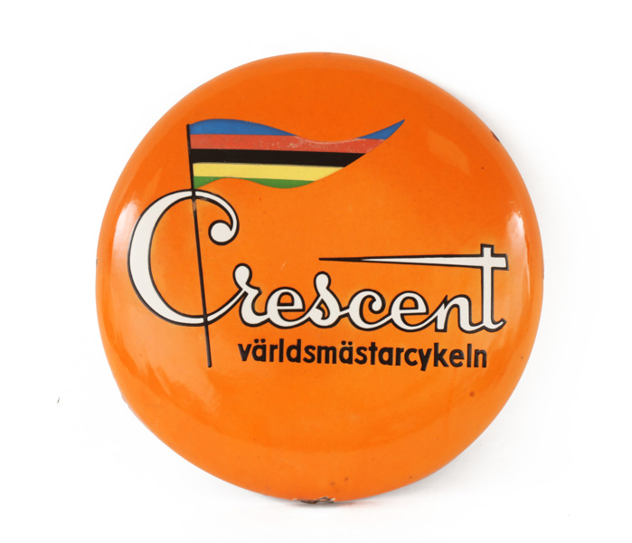 Emaljerad reklamskylt, Crescent, 1900-talets andra hälft