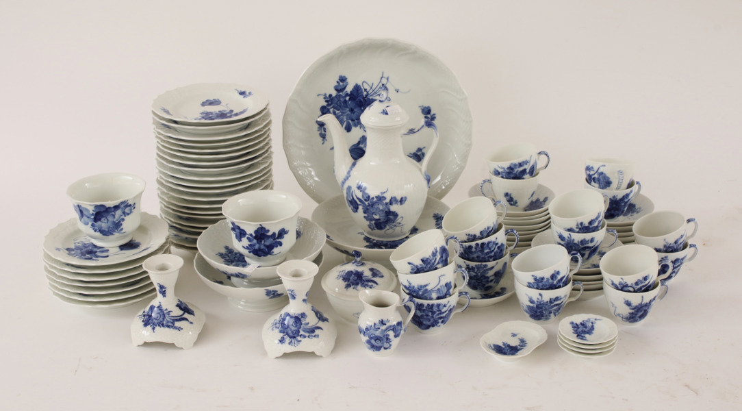 Kaffeservis, "Blå blomster", Royal Copenhagen, Danmark