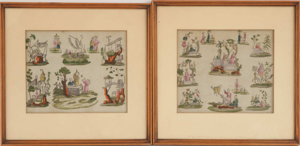 Akvareller 2st, Kina, 1800-tal