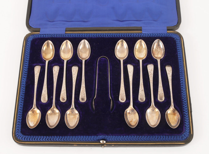 Moccaskedar 12st och sockertång, sterlingsilver, England