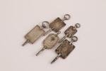 Fickursnycklar 5st, silver, 1800-tal