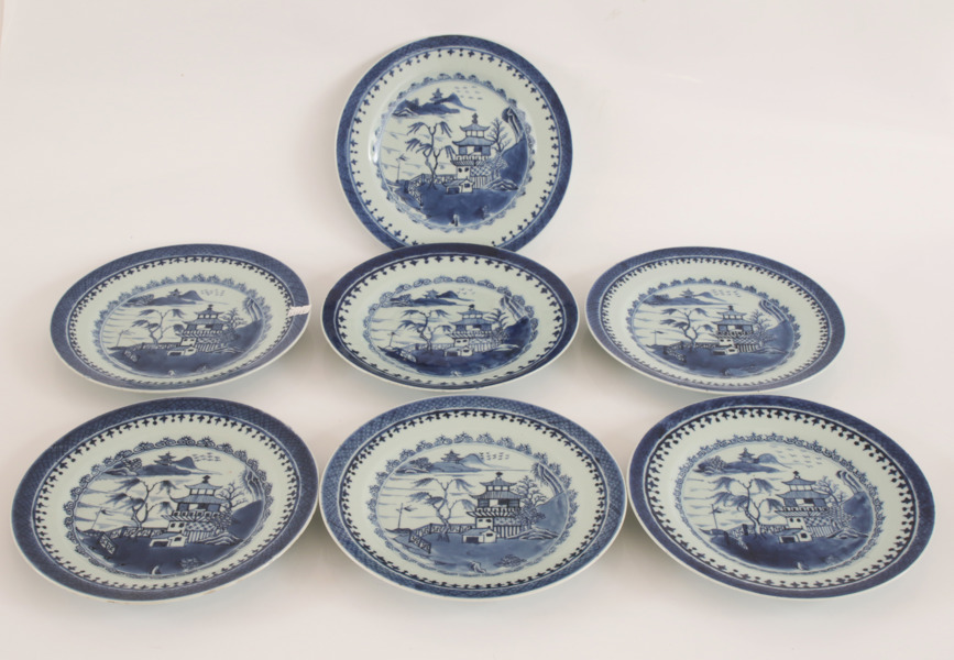 Tallrikar 7st, Kina, 17/1800-tal