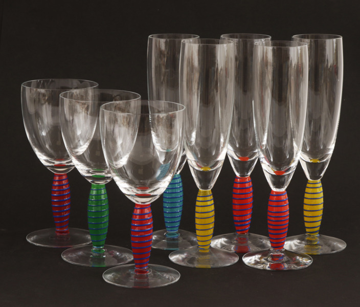 Glasservisdelar 8st, "Epoque", Anna Ehrner för Kosta