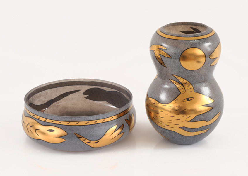 Vas och skål, "Inka", Ulrica Hydman Vallien för Kosta Boda