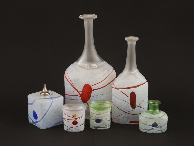 Konstglas 6 delar, "Galaxy", Bertil Vallien för Kosta Boda