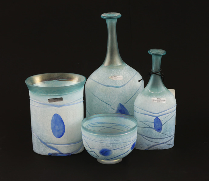 Konstglas 4 delar, "Galaxy", Bertil Vallien för Kosta Boda