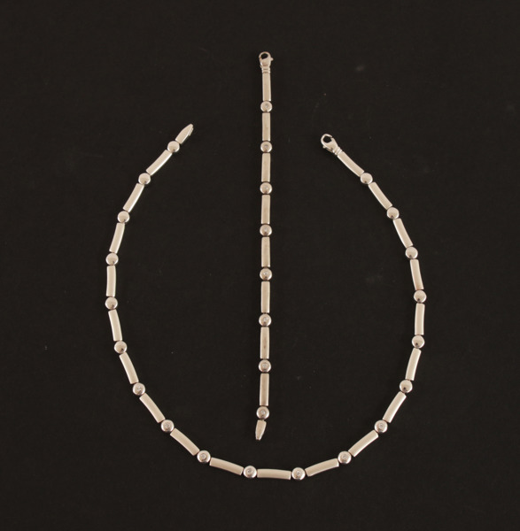 Halsband samt armband, sterlingsilver