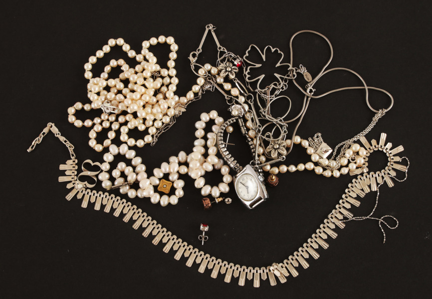 Parti smycken, bl.a. sterlingsilver