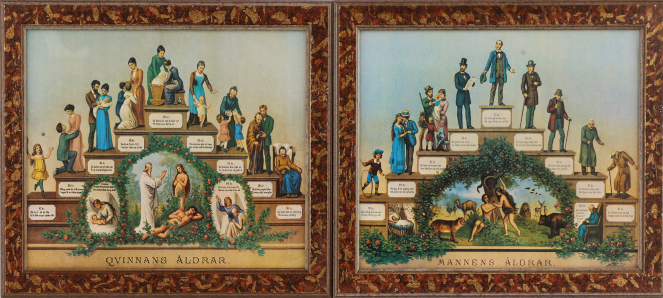 Tryck 2st,  "Ålderstrappan", 1900-tal