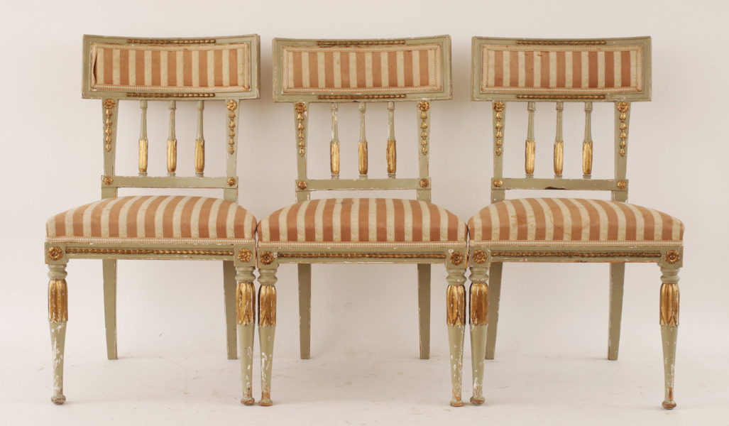 Stolar 3st, sengustavianska, omkring år 1800