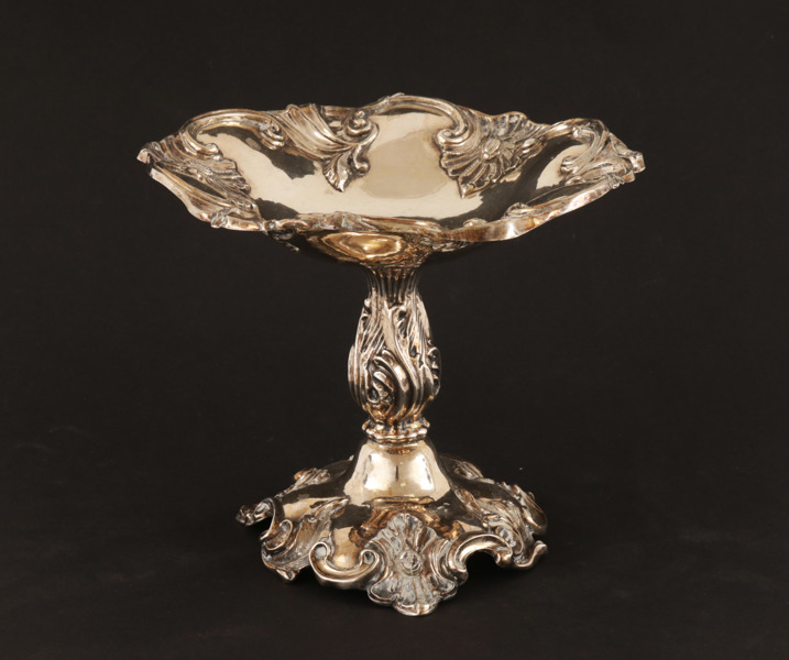 Uppsatsskål i silver, nyrokoko, 1852