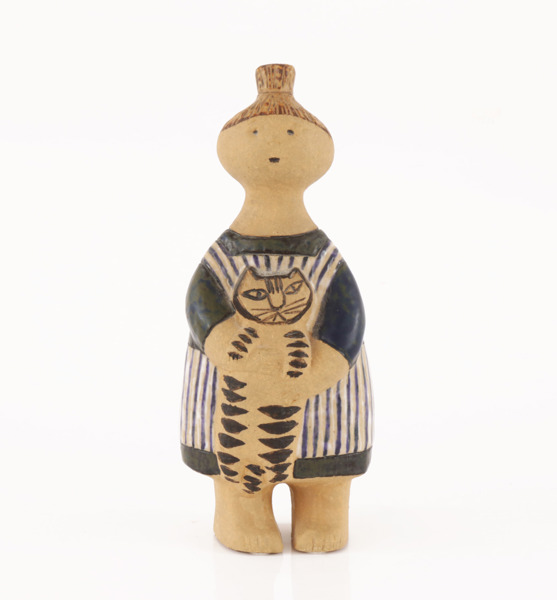 Figurin, "Stina med katt", Lisa Larson för Gustavsberg