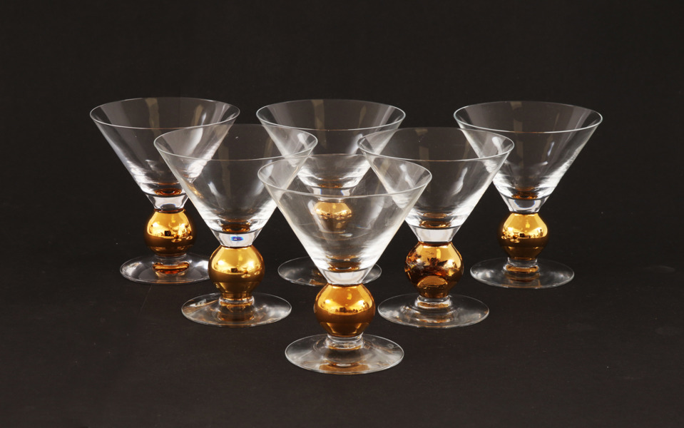 Martiniglas 6st, "Nobel", Gunnar Cyrén för Orrefors