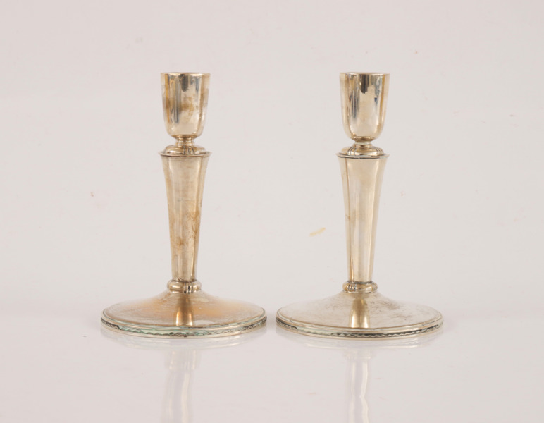 Ljusstakar ett par, silver, Erik Råström för C.G.Råström