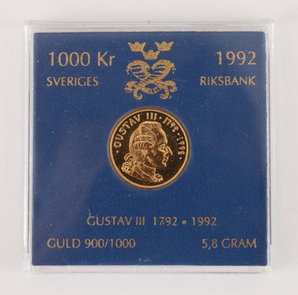 Guldmynt, 1000kr, Sverige, 1992