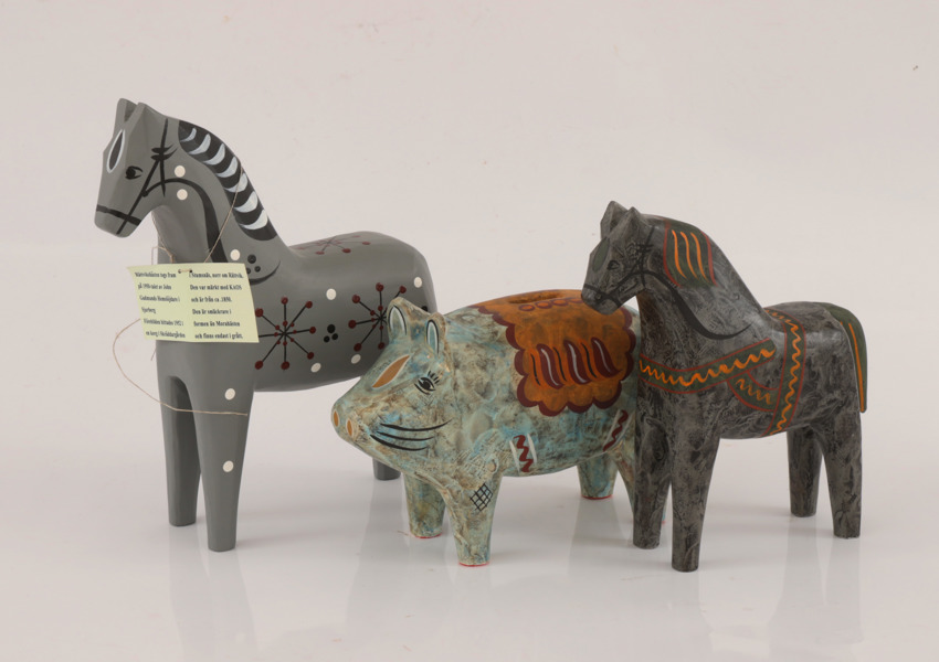 Dalahästar och dalagris 3 delar, John Gudmunds, Rättvik