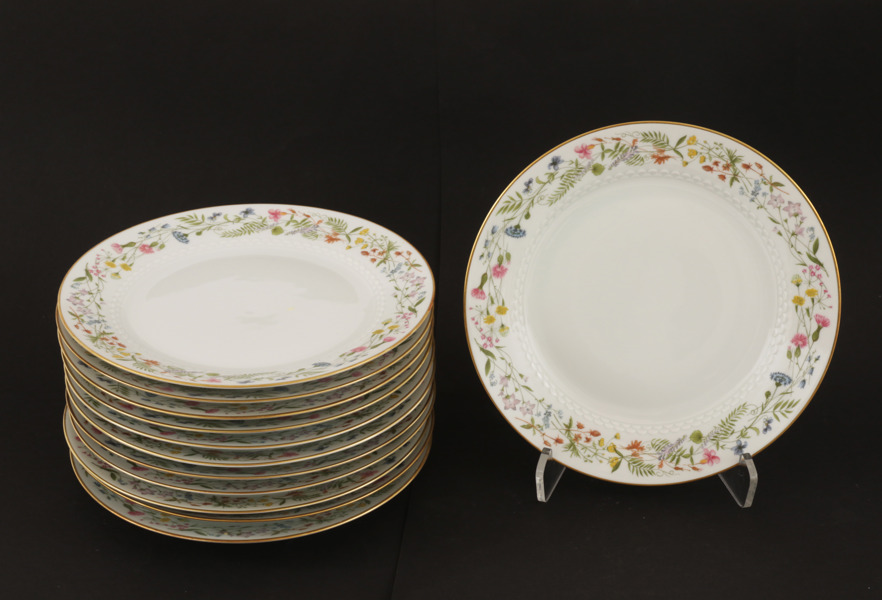 Mattallrikar 12st, "Husmoderns sommaräng", Hackefors