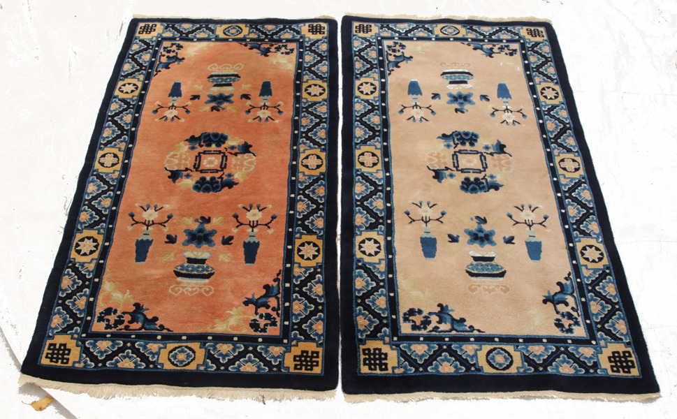 Handknutna mattor ett par, Kina