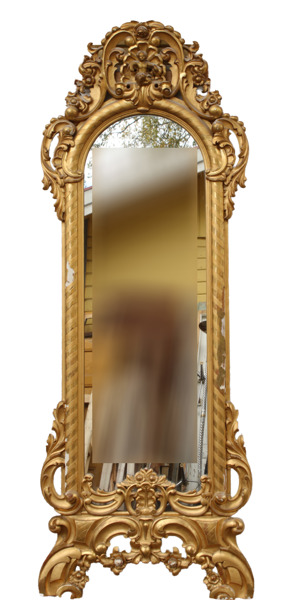 Golvspegel, nyrokoko, daterad 1863