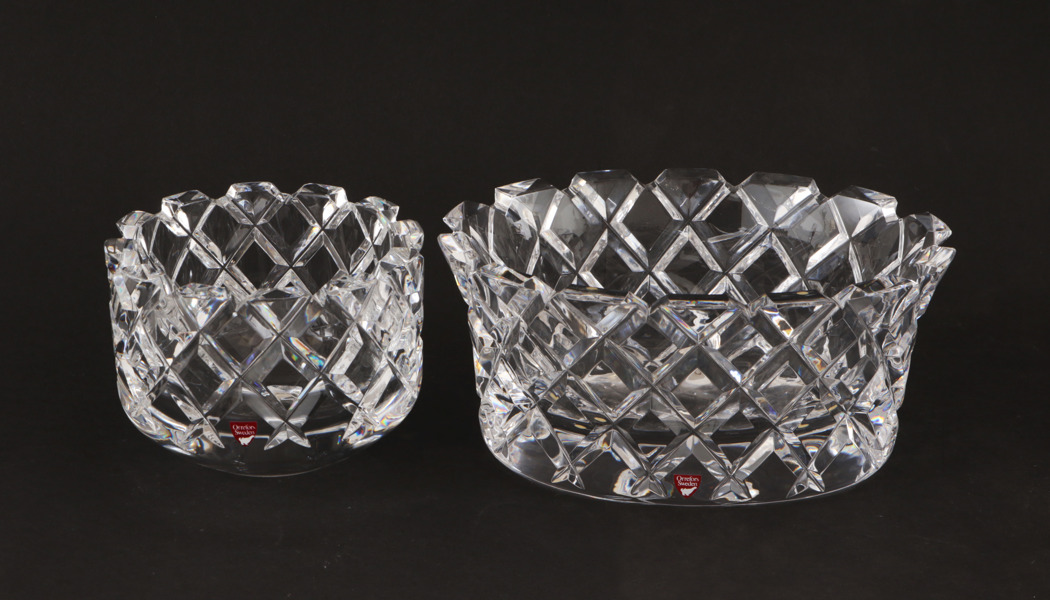 Skålar 2st, "Sofiero", Gunnar Cyrén för Orrefors