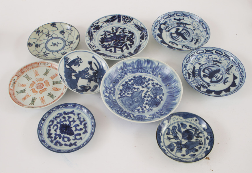 Porslin 9 delar, Asien, bl.a. 1800-tal 