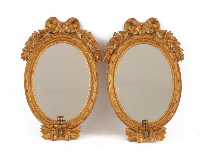 Spegellampetter ett par, gustaviansk stil, 1900-talets första hälft