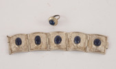 Armband och ring, troligen silver, Asien