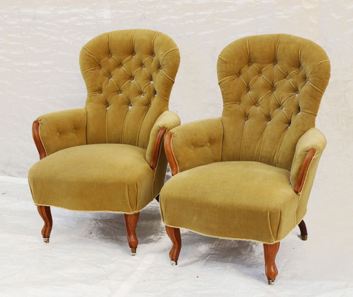 Fåtöljer ett par, nyrokoko, 1800-talets slut