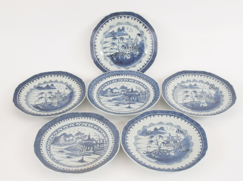 Tallrikar 7st, Kina, Jiaqing, 17/1800-tal