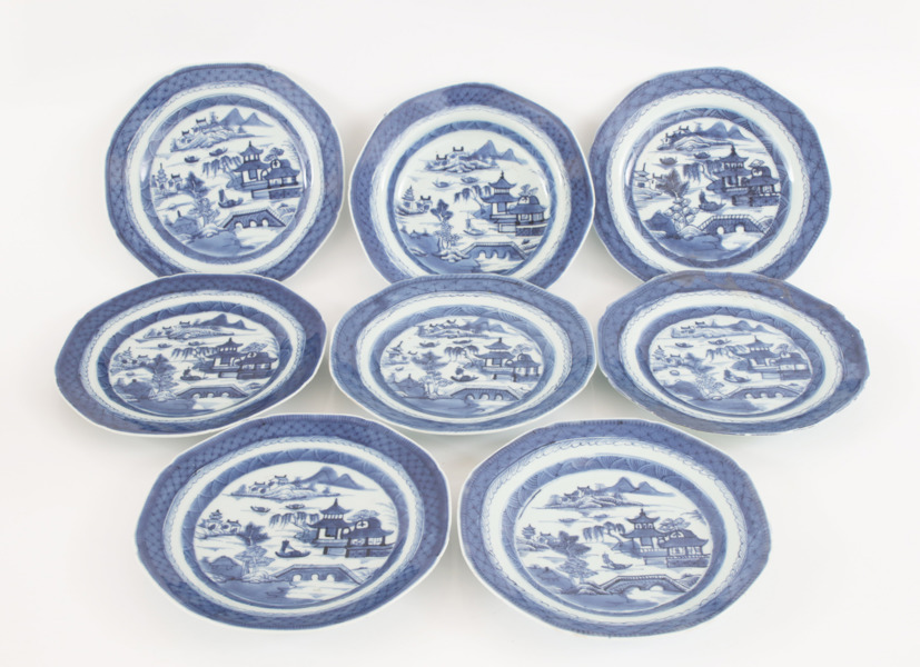 Tallrikar 8st, Kina, Jiaqing, 17/1800-tal