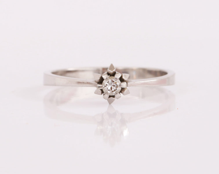 Enstensring i 18k vitguld