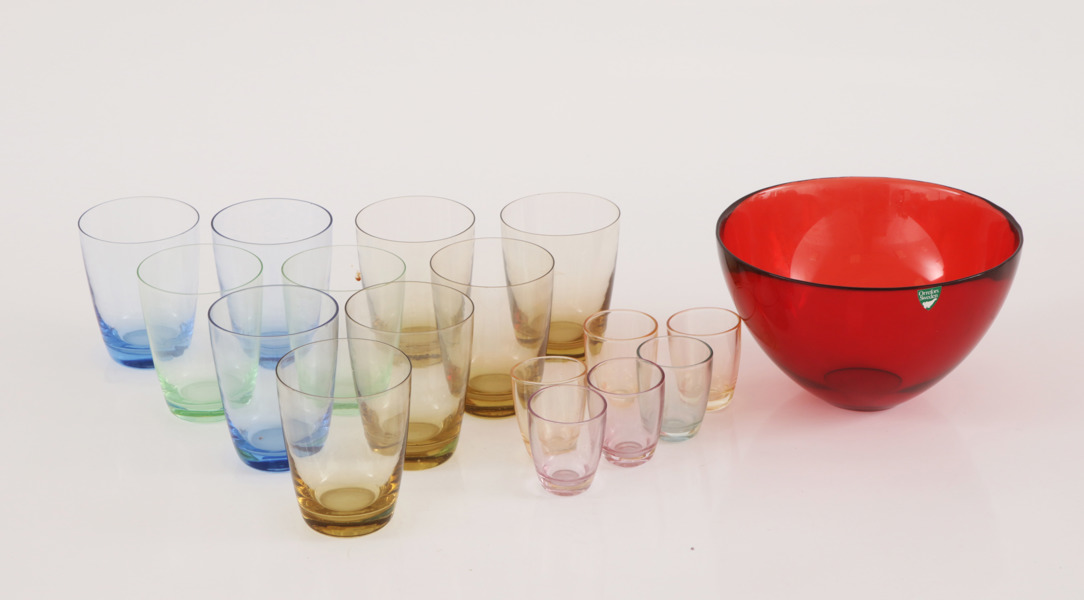 Färgat glas 17 delar