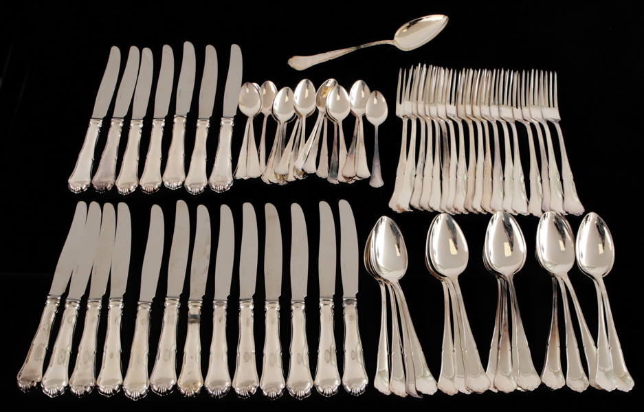 Bestickuppsättning 77 delar, silver, "Viktoria", Scandia