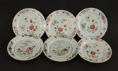Tallrikar 6st, Kina, Qianlong, 1700-tal