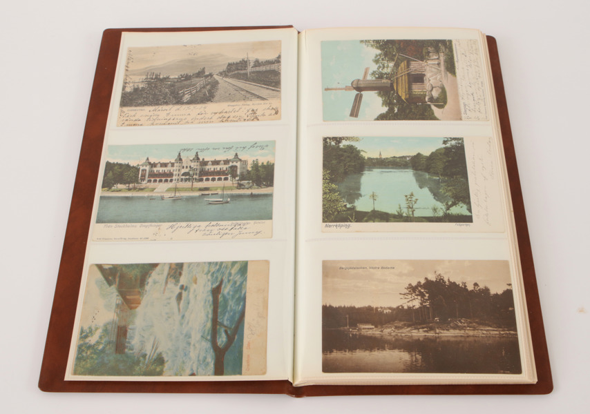 Album med brev- och gratulationskort, mestadels 1900-talets första hälft