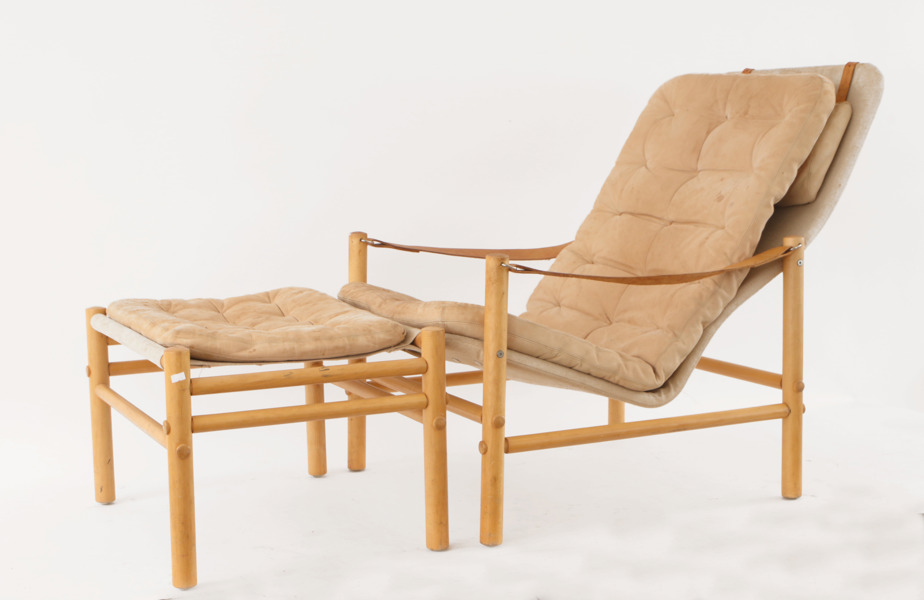 Fåtölj med fotpall, "Junker", DUX, 1900-talets andra hälft