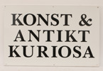 Butiksskylt, "Konst & Antikt Kuriosa"