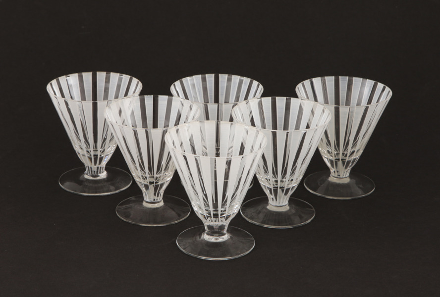 Glas 6st, "Strikt", Bengt Orup för Johansfors