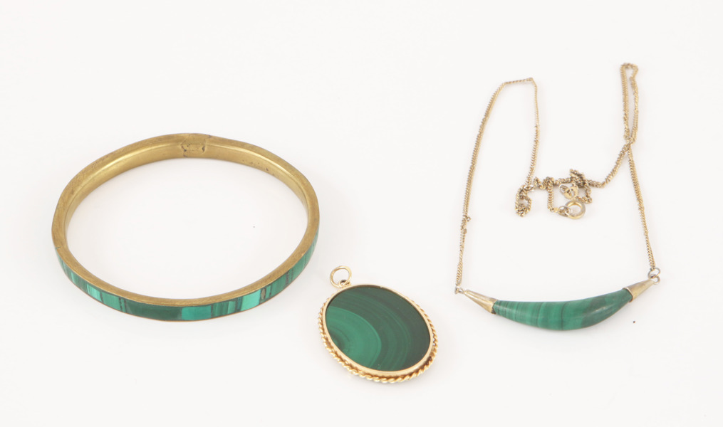 Malakitsmycken 3 delar